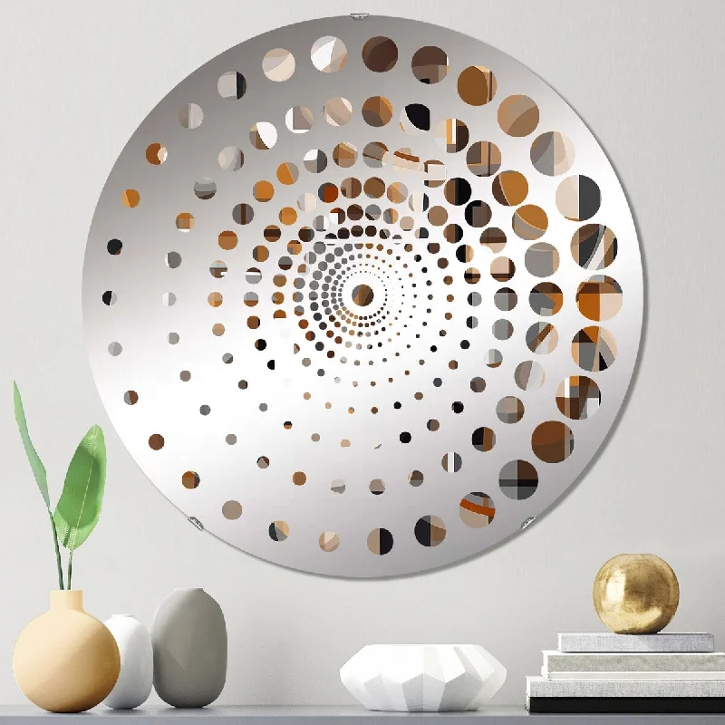 Designart "Exploring Abstracted Tranquility I" - Modern Abstract Geometric Spiral Circle Wall Mirror