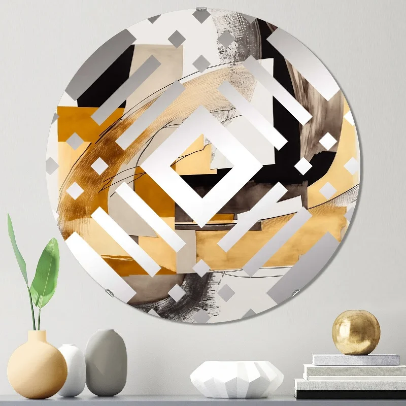 Designart "Glam Art Deco Abstract IV" - Modern Abstract Diamond Decorative Mirror