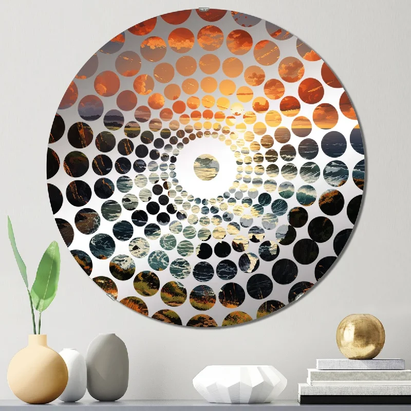 Designart "Ireland Sunset Over The Connemara I" - Traditional Ireland Concentric Circles Decorative Mirror