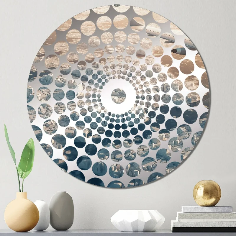 Designart "Magical Aerial View Showing Icebergs I" - Country Glacier Concentric Circles Decorative Mirror