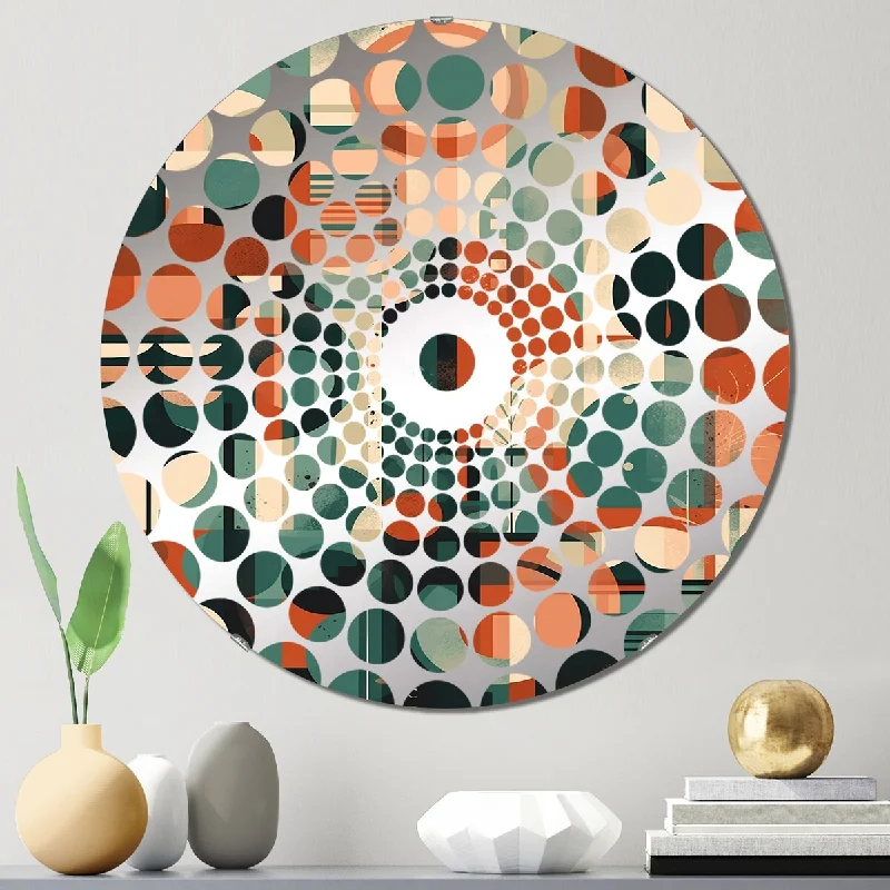 Designart "Mid Century Artistic Transformations II" - Modern Abstract Midcentury Concentric Circles Decorative Mirror