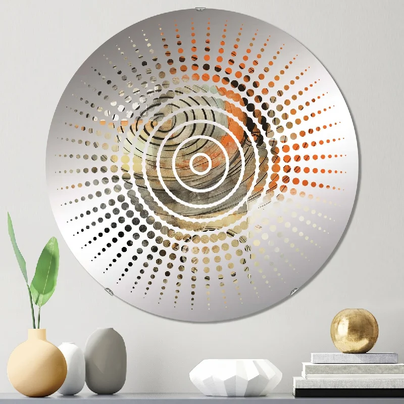 Designart "Mid Century Chromatics IV" - Modern Abstract Midcentury Sun Circles Wall Mirror