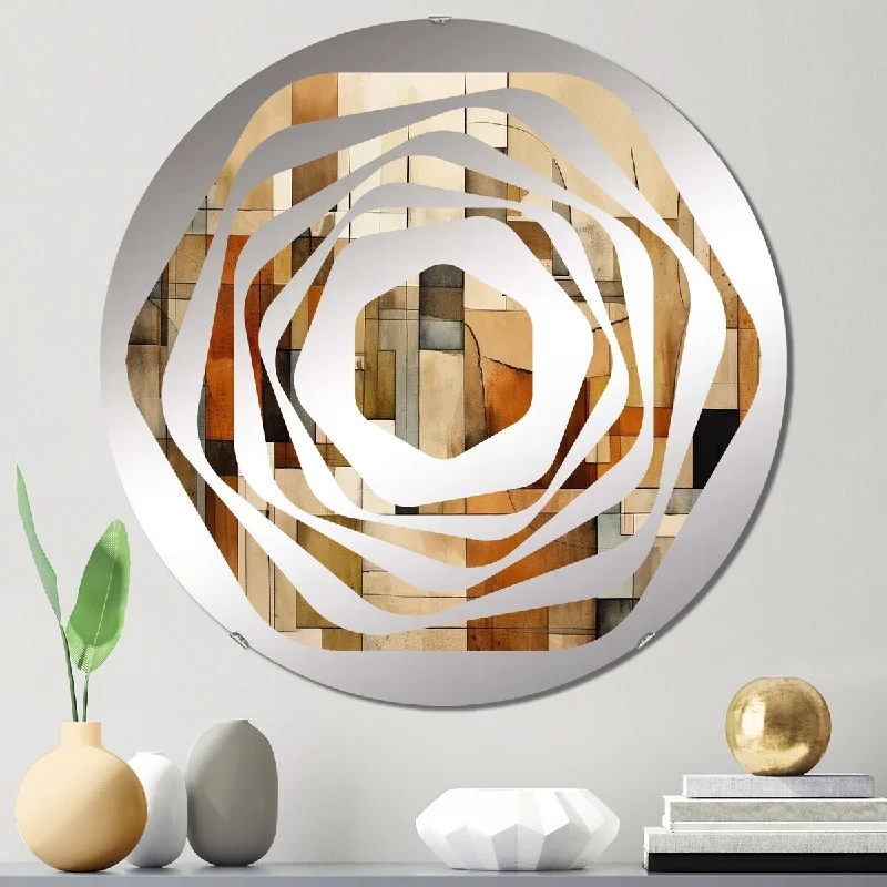 Designart "Modernist Expressions IV" - Modern Abstract Midcentury Amorphe Decorative Mirror