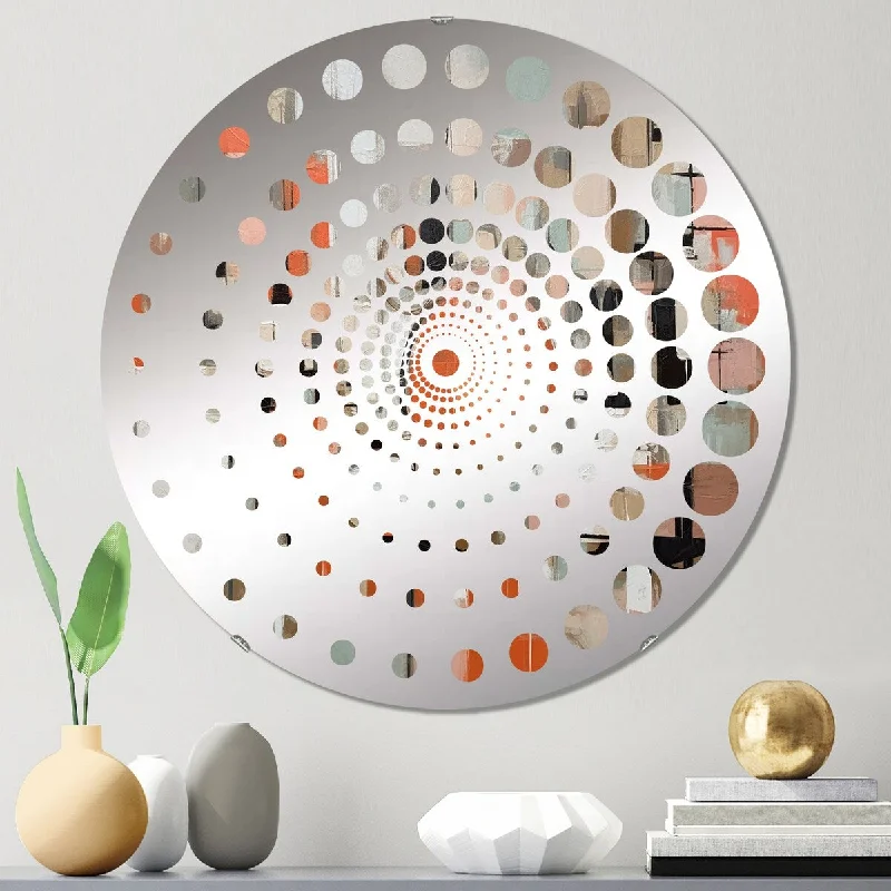 Designart "Modernist Expressions VI" - Modern Abstract Midcentury Spiral Circle Wall Mirror