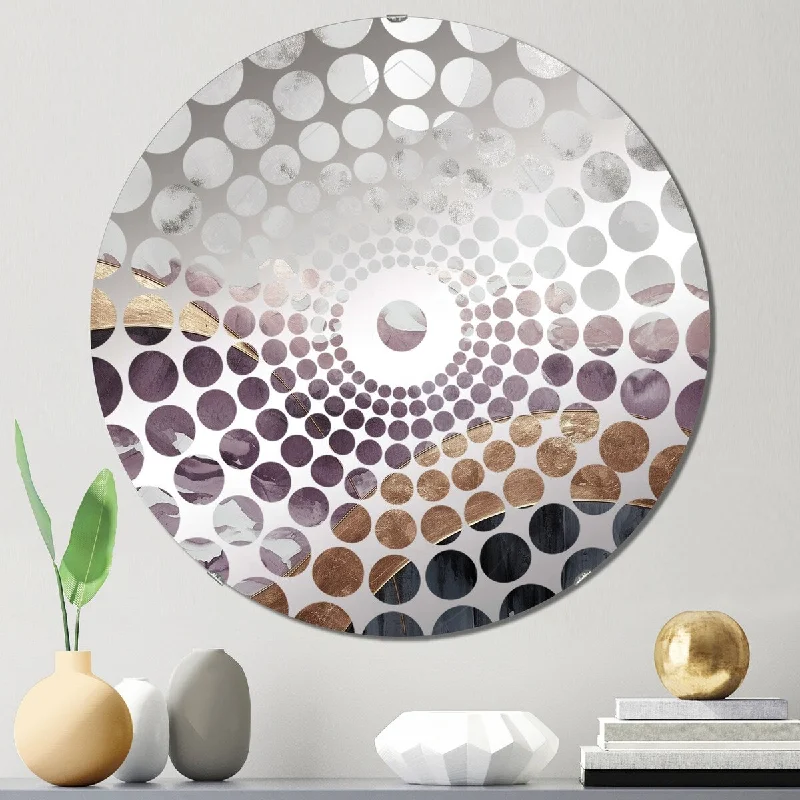 Designart "Ocean Waves Fluidity In Marble I" - Modern Abstract Marble Concentric Circles Decorative Mirror