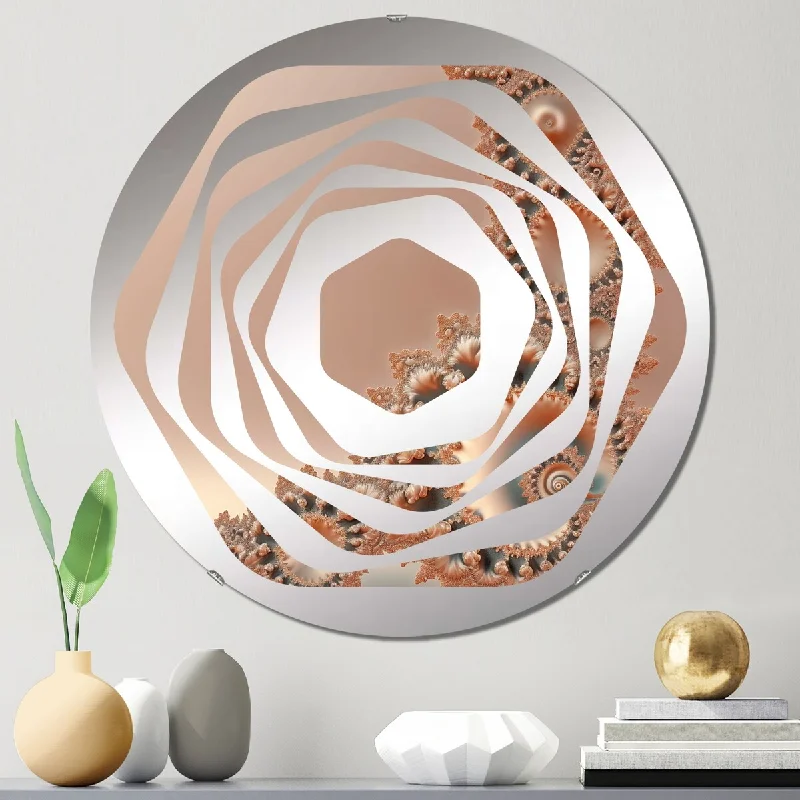 Designart "Pastel Fractal Simplicity VI" - Modern Abstract Geometric Amorphe Decorative Mirror