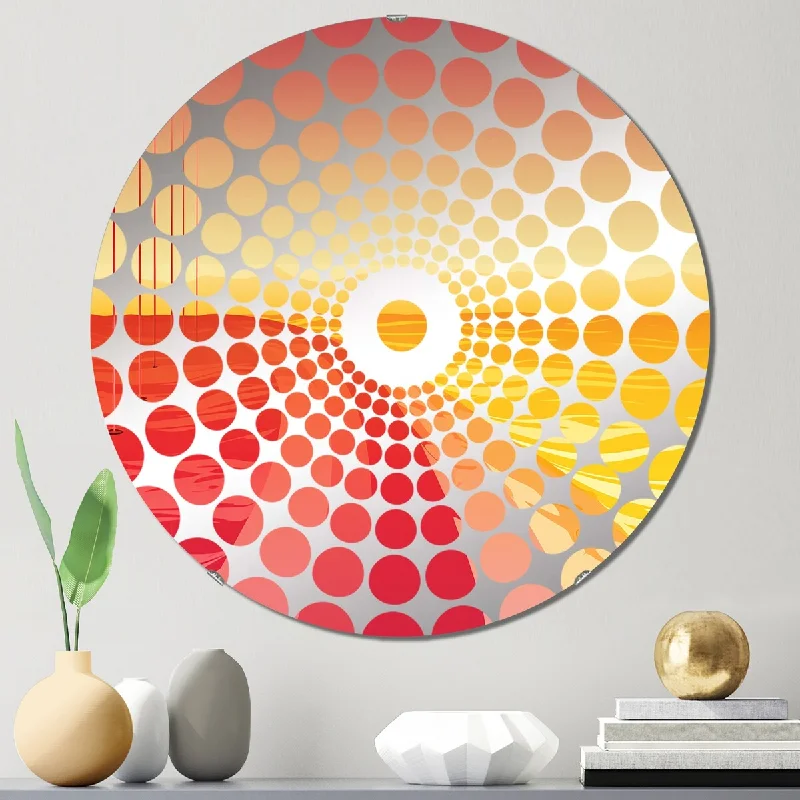 Designart "Pink Luminous Evening Reverie II" - Modern Abstract Collages Concentric Circles Decorative Mirror