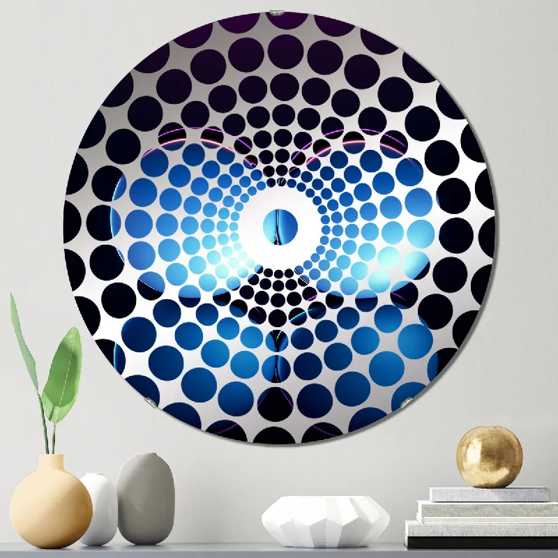 Designart "Serenity Circlescapes Kind of Blue I" - Modern Abstract Geometric Concentric Circles Decorative Mirror