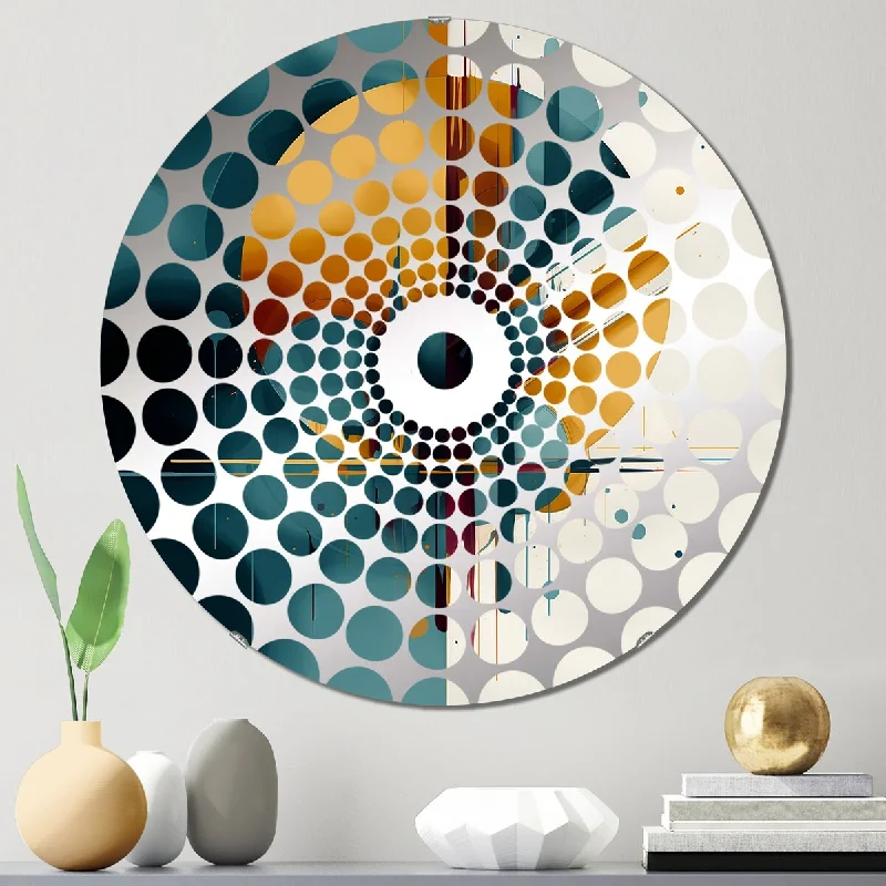 Designart "The Geometry Of Light I" - Modern Abstract Geometric Concentric Circles Decorative Mirror