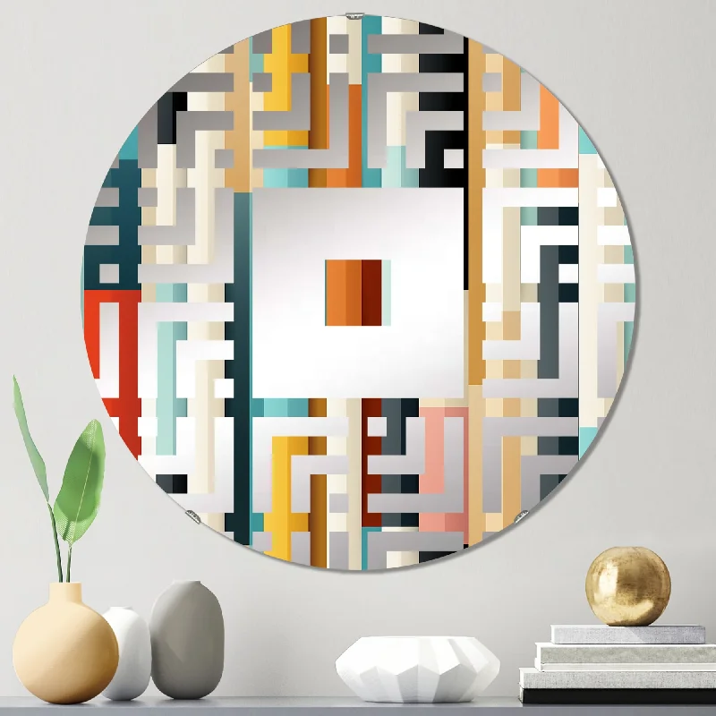 Designart "Urban Chic Striped Pattern" - Modern Striped, Abstract Square Wall Mirror