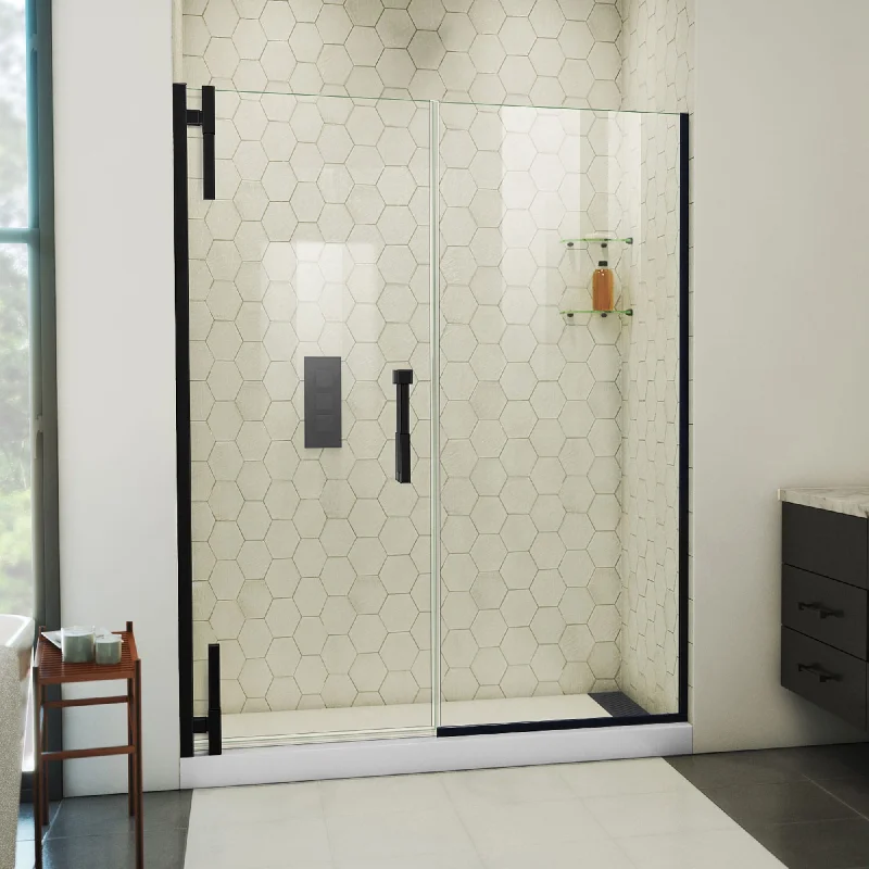 DreamLine Ascend 58-59 in. W x 72 in. H Frameless Pivot Shower Door in Satin Black