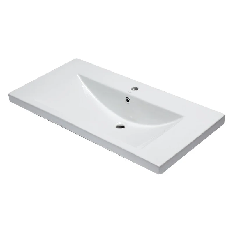 EAGO White Ceramic 40"x19" Rectangular Drop In Sink