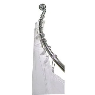 Easy-install Adjustable Curved Metal One-inch Space-saver Shower Rod by Elegant Home Fashions