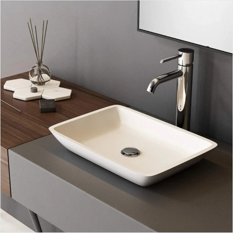 EPOWP Bathroom Sink Tempered Glass White Vessel Sink Above Counter Vanity Sink