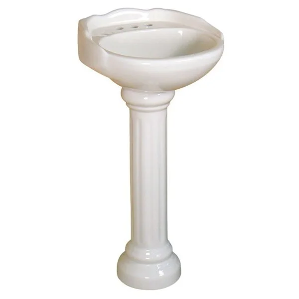 Fine Fixtures Ceramic 16.5-inch White Pedestal Sink