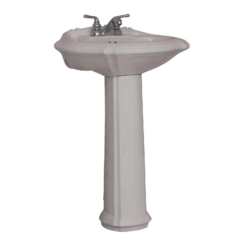 Fine Fixtures Ceramic 22-inch Biscuit Pedestal Sink - 22"