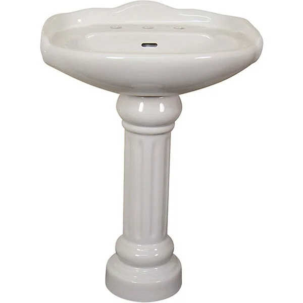 Fine Fixtures Ceramic 22-inch White Pedestal Sink