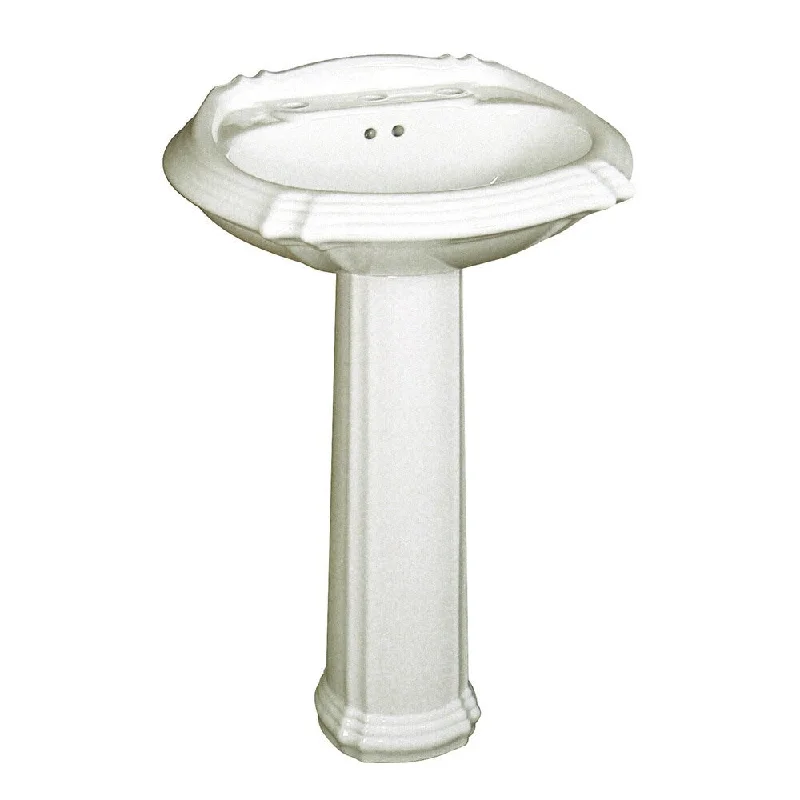 Fine Fixtures Ceramic Biscuit 8-inch Spread Pedestal Sink - 22"