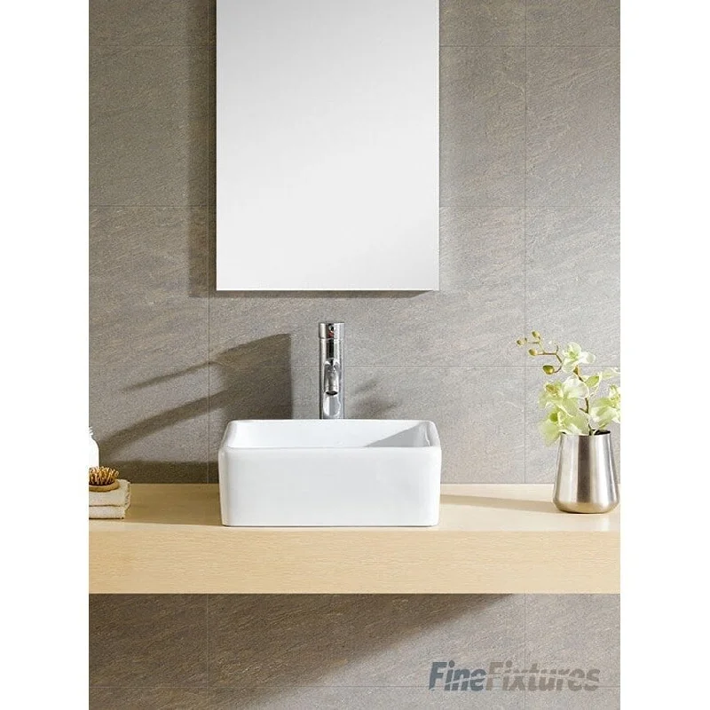 Fine Fixtures Ceramic White Single-Hole Vessel Sink