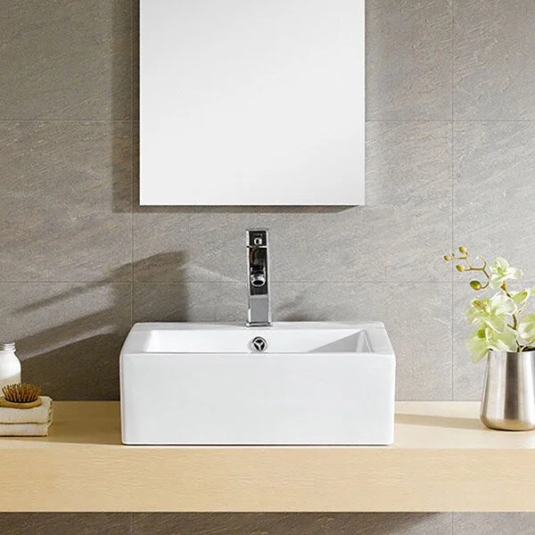 Fine Fixtures Modern Vitreous China Square Vessel Sink