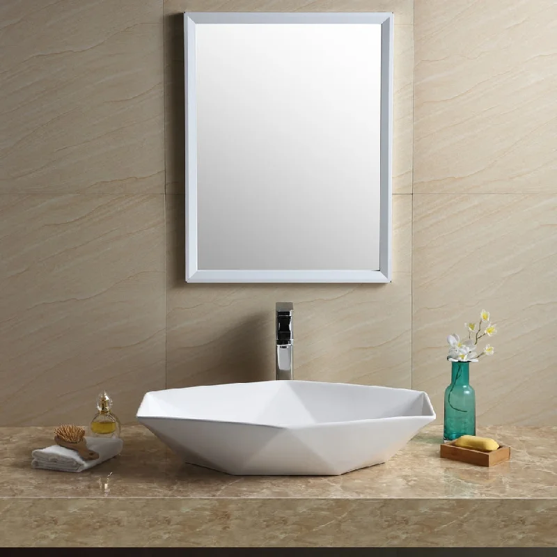 Fine Fixtures White Vitreous China Modern Vessel Bathroom Sink