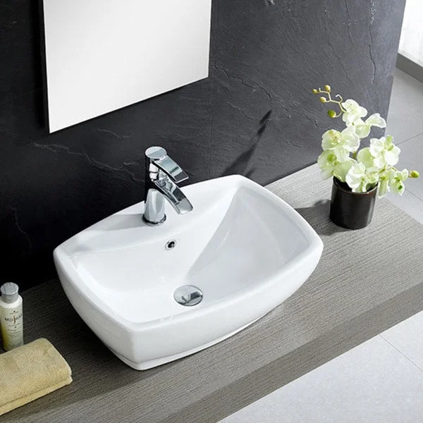 Fine Fixtures White Vitreous China Modern Vessel Sink