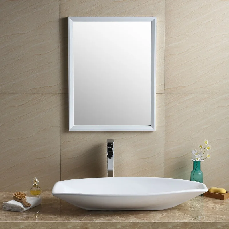 Fine Fixtures White Vitreous China Oval Modern Vessel Bathroom Sink