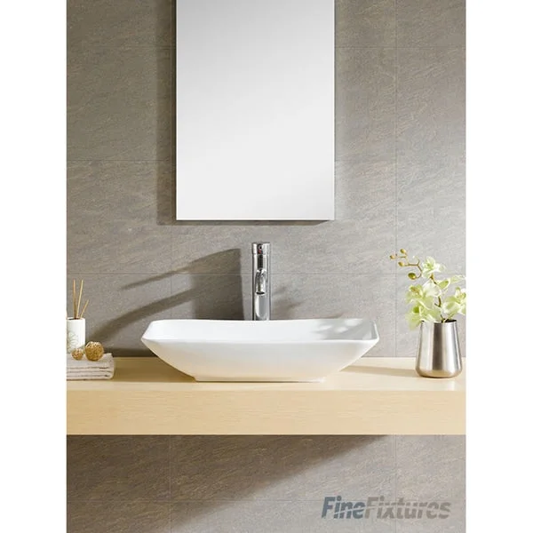 Fine Fixtures White Vitreous China Rectangle Vessel Sink