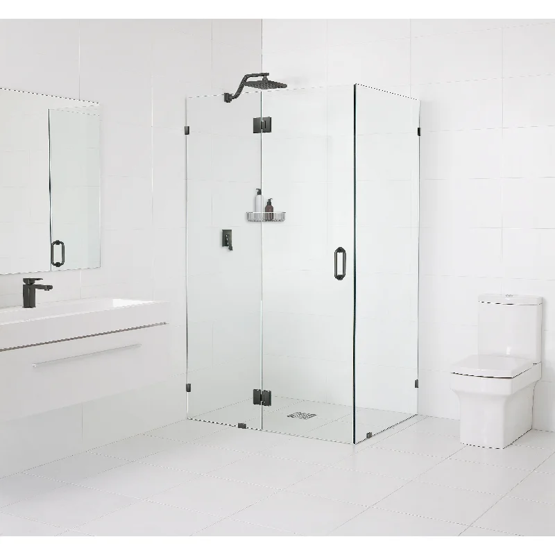 Glass Warehouse 78" x 44" x 34" Frameless 90 Degree Shower Enclosure - Glass Hinge