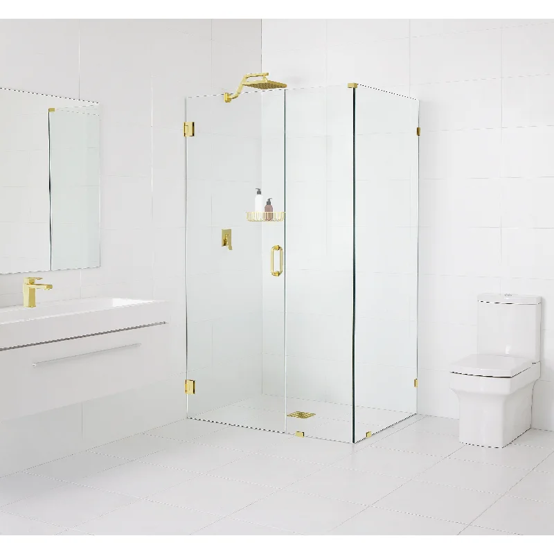 Glass Warehouse 78" x 46" x 38" Frameless 90 Degree Shower Enclosure - Wall Hinge