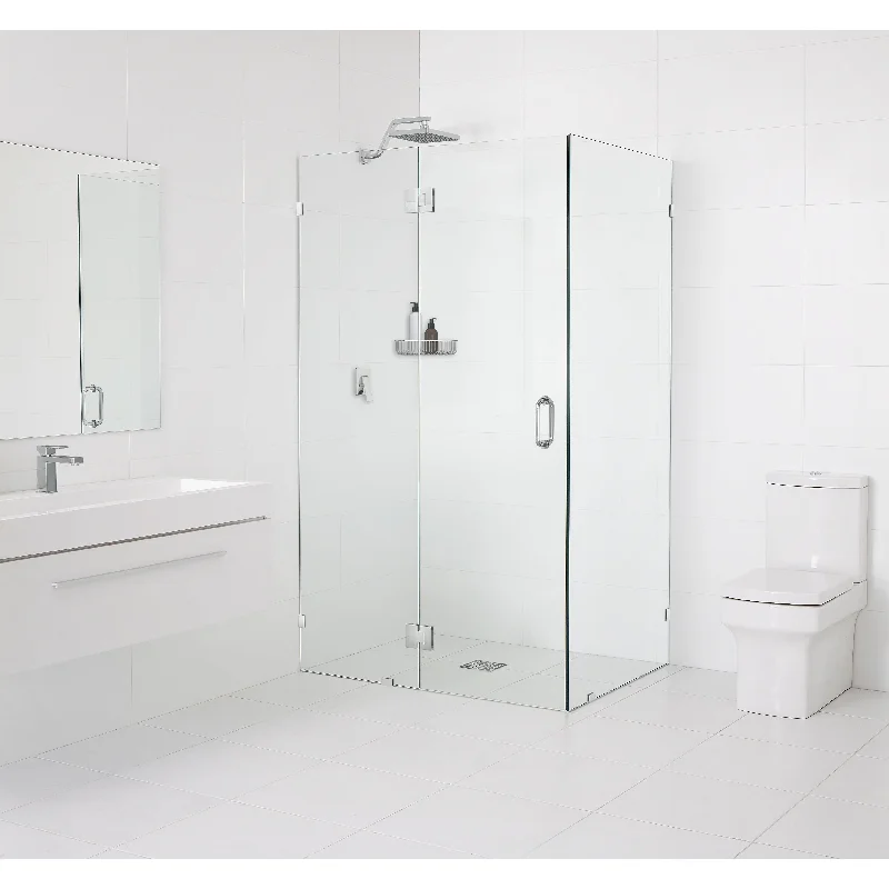 Glass Warehouse 78" x 47" x 48" Frameless 90 Degree Shower Enclosure - Glass Hinge