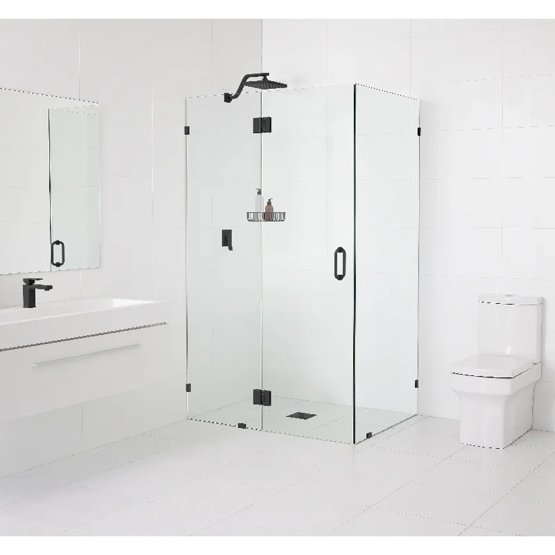 Glass Warehouse 78" x 52" x 38" Frameless 90 Degree Shower Enclosure - Glass Hinge