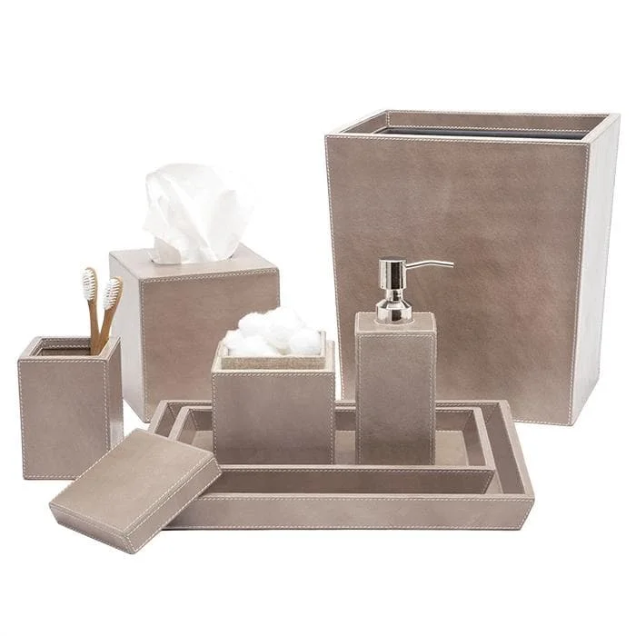 Hampton Storm Leather Bathroom Accessories