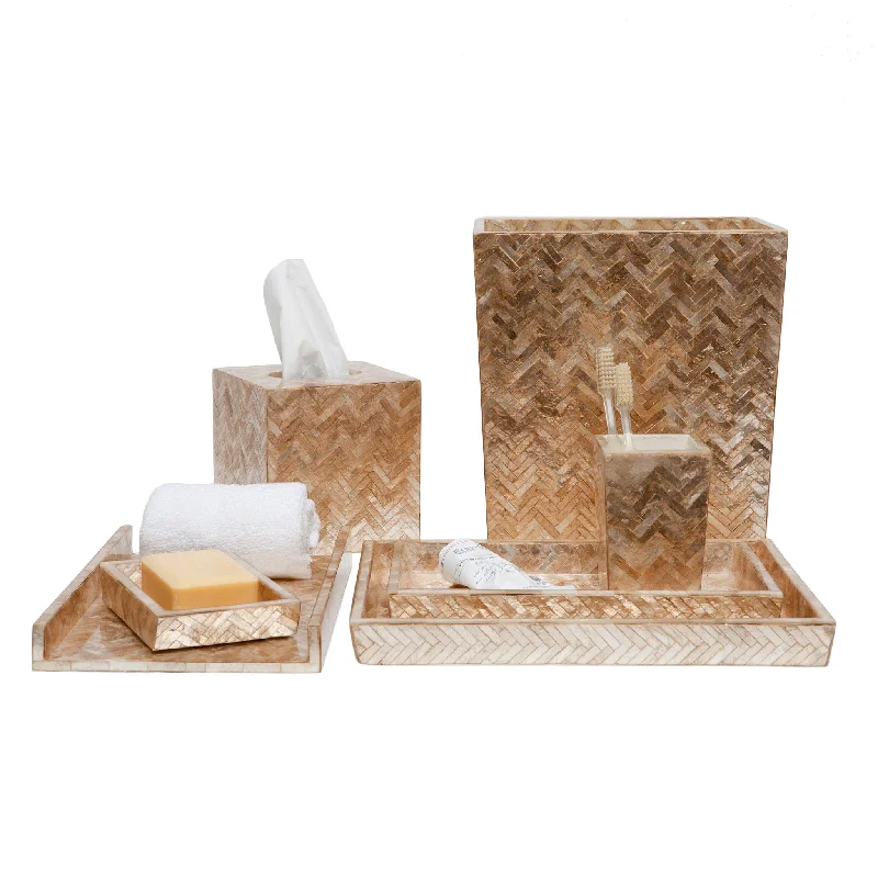 Handa Herringbone Capiz Shell Bathroom Accessories (Smoked)