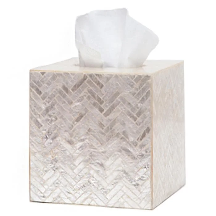 Handa Herringbone Capiz Tissue Box (Pearlized)