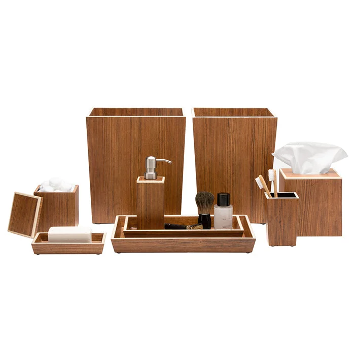 Harper Dark Teak Veneer Bathroom Accessories