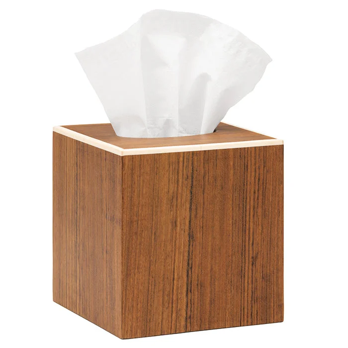 Harper Dark Teak Veneer Tissue Box