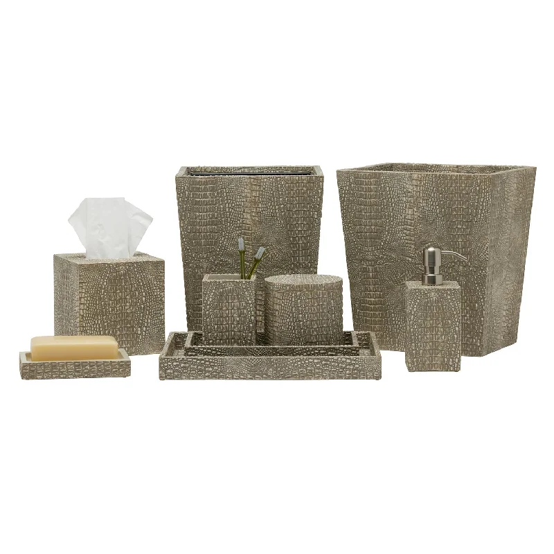 Hawen Faux Crocodile Bathroom Accessories (Sand)