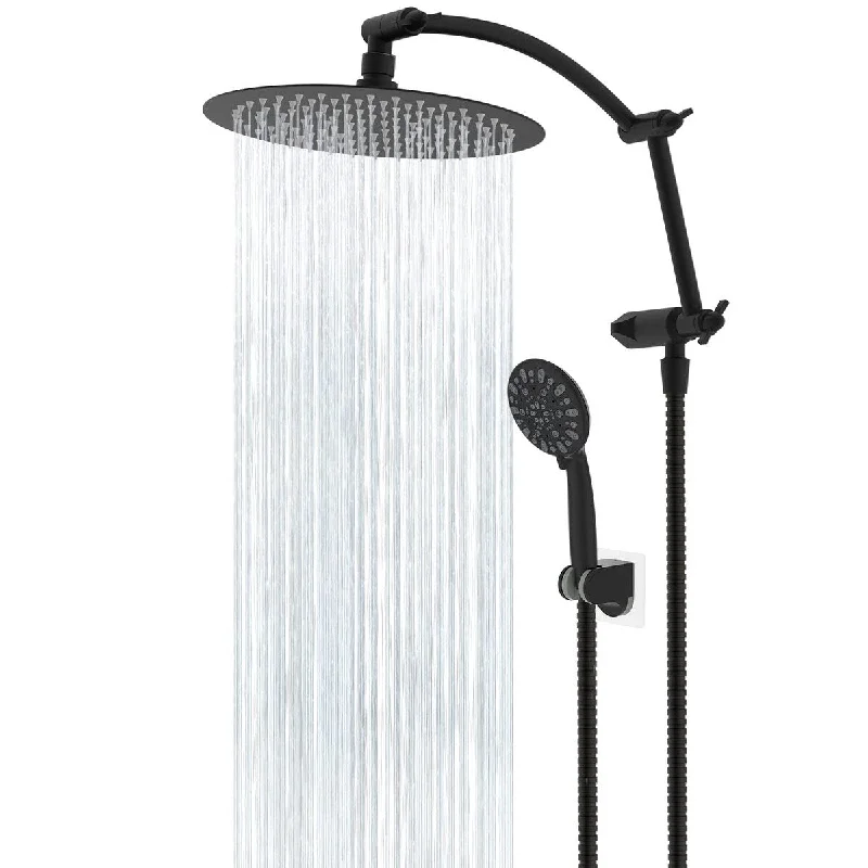 High Pressure All Metal Rainfall Shower Head Combo w/Handheld Shower