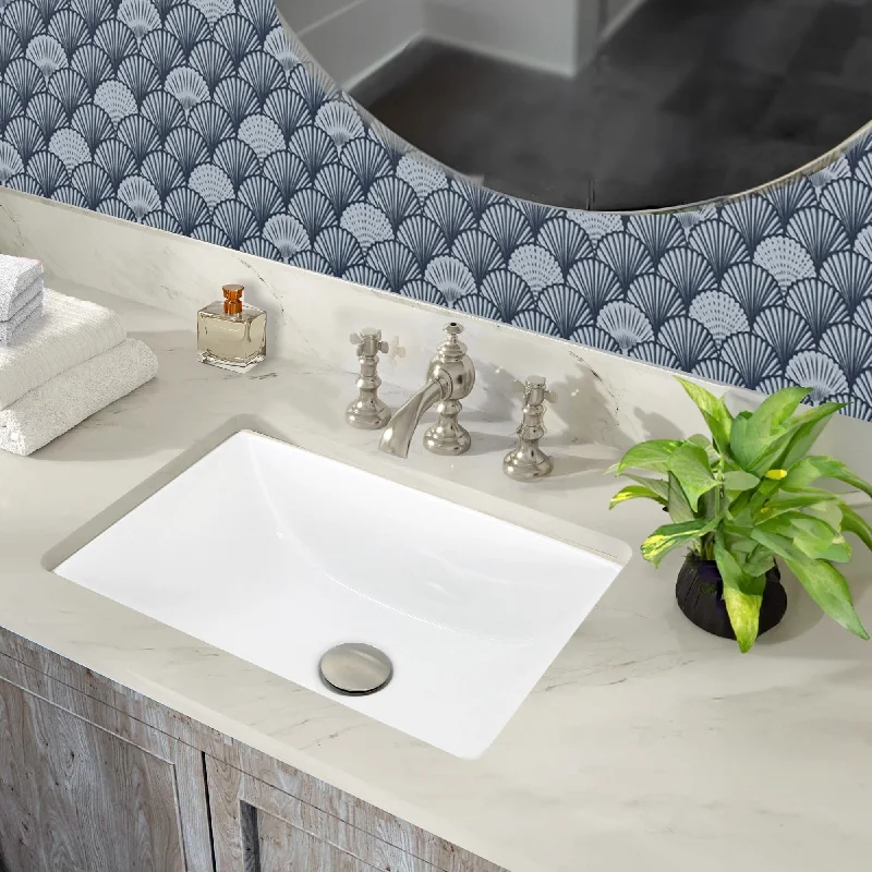 Highpoint Collection Rectangle Ceramic Undermount Vanity Sink