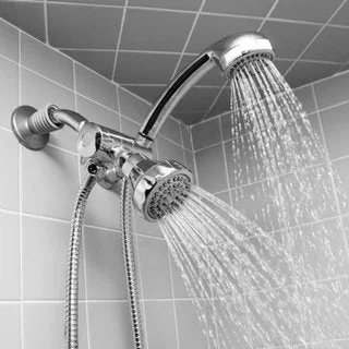 Home Basics Dual Shower Head and Massager Set