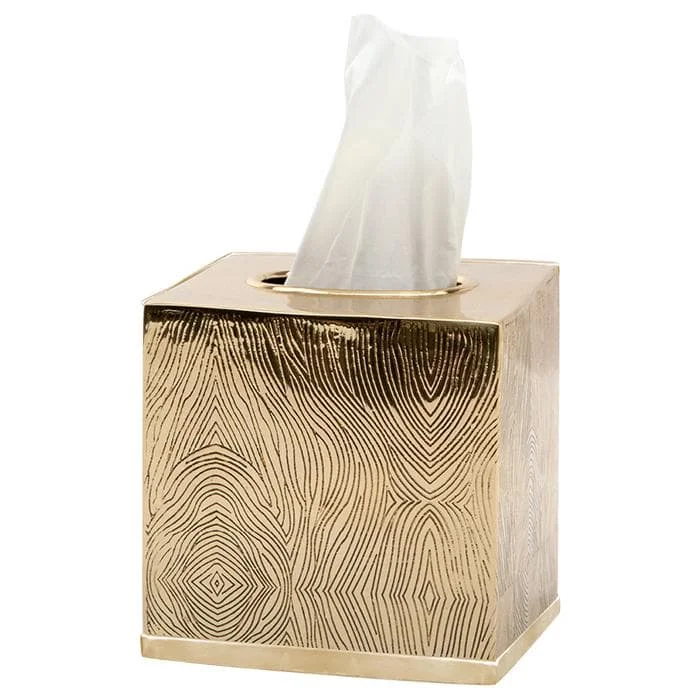 Humbolt Metal Tissue Box - Shiny Brass