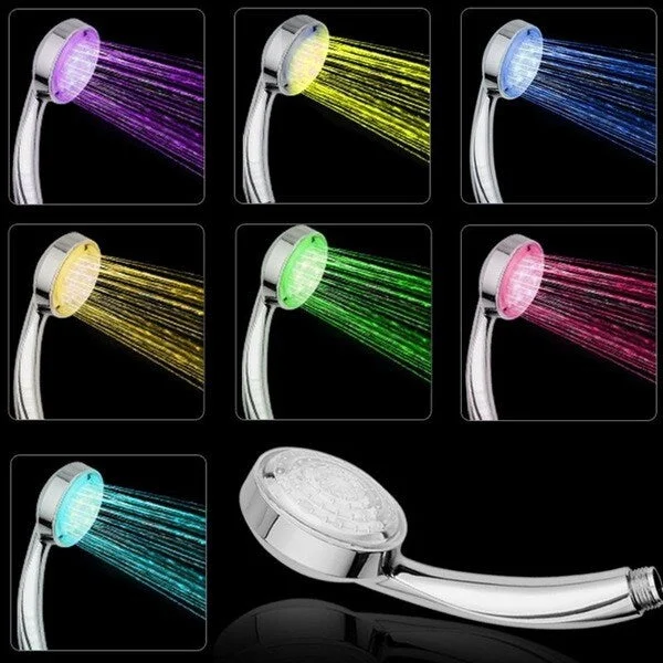 INSTEN Color LED Flash Light Bathroom Shower Head