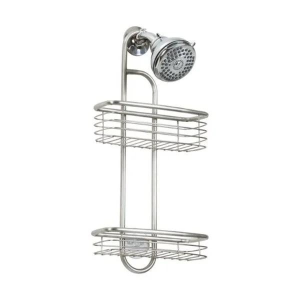 InterDesign Forma 20-1/2 in. H x 9-3/4 in. W x 5 in. L Brushed Silver Shower Caddy