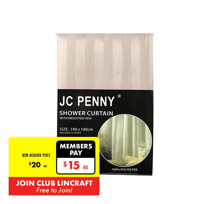 JC Penny Shower Curtain, Wheat- 180cm