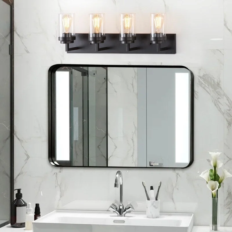 KAWOTI 4 Light Bathroom Vanity Light with Clear Glass Shade