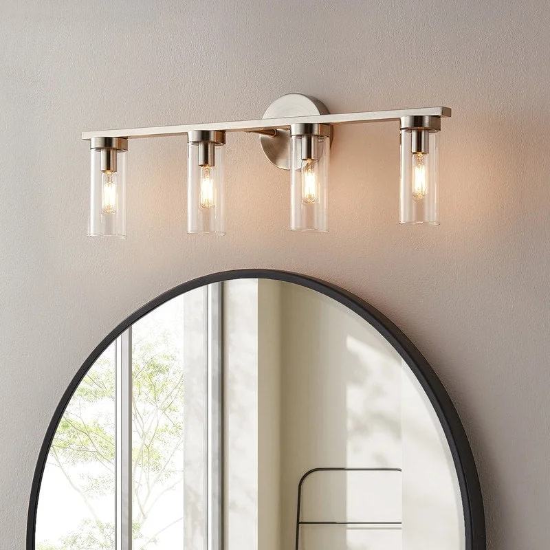 KAWOTI 4-light Modern Dimmable Bathroom Vanity Light with Clear Glass