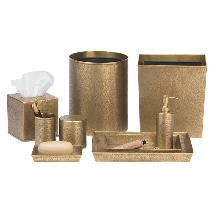 Kenitra Antique Brass Pitted Metal Bathroom Accessories