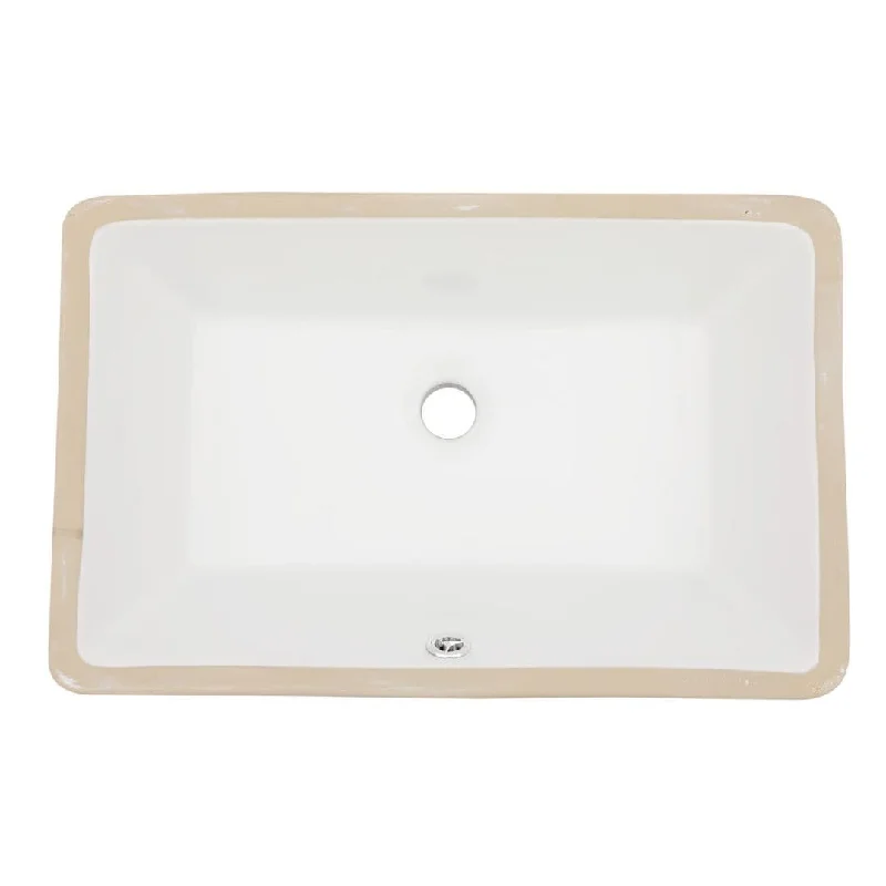 Kichae Undermount Bathroom Sink 21-inch Slope Bottom Ceramic Sink - 21"x13"x7 1/4"