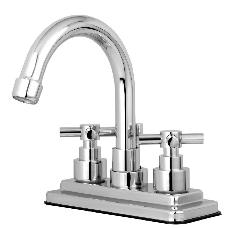 Kingston Brass Chrome 2 Handle 4" Centerset Bathroom Faucet w Pop-up KS8661EX